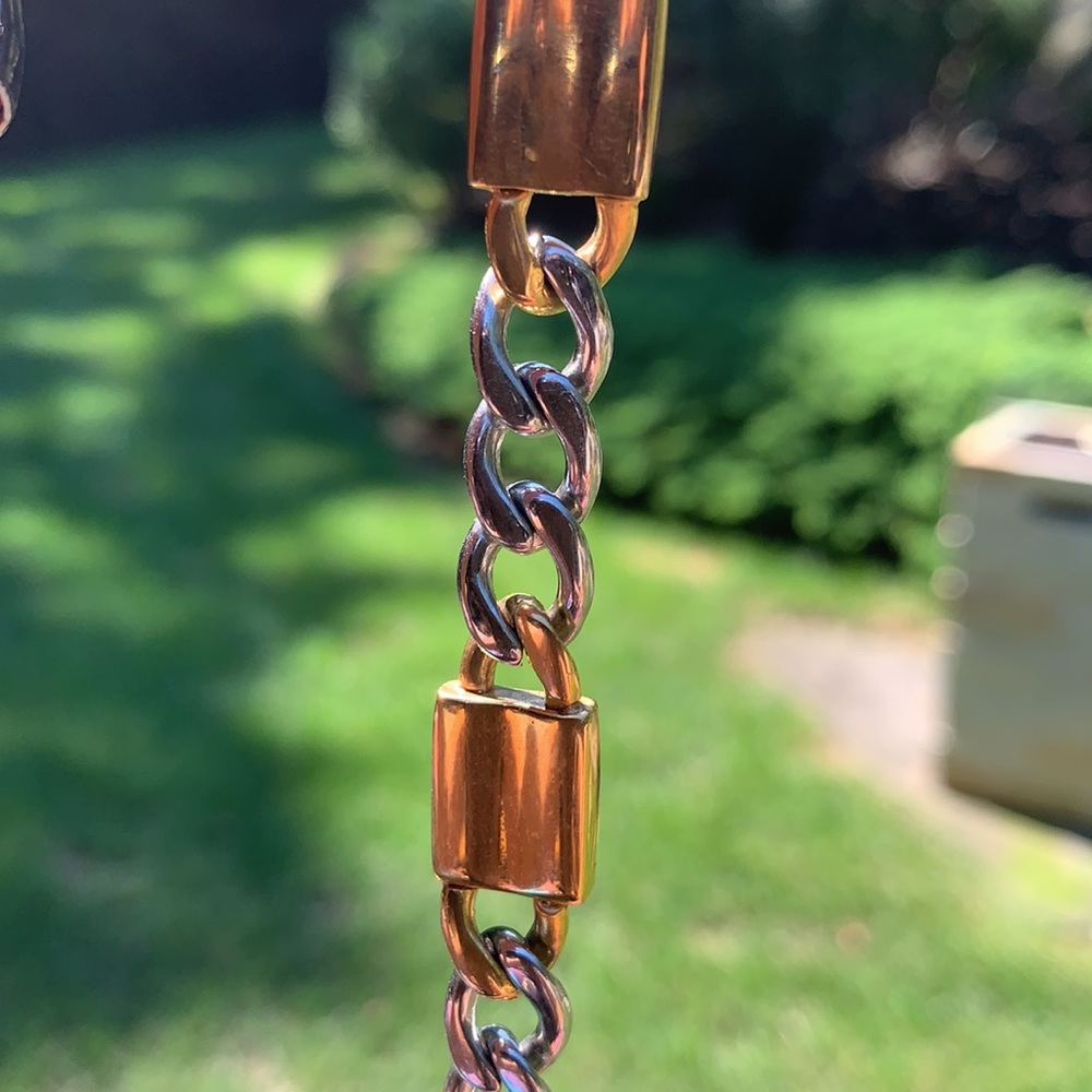 New Two Tone Stainless Steel Link Bracelet - Picture 9 of 9